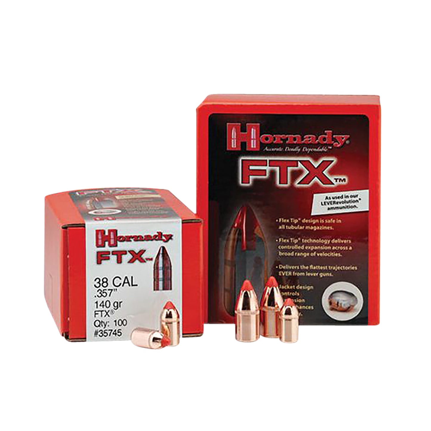 Hornady 35745 FTX 38 Cal .357 140 gr Flex Tip eXpanding 100 Per Box/ 15 Case