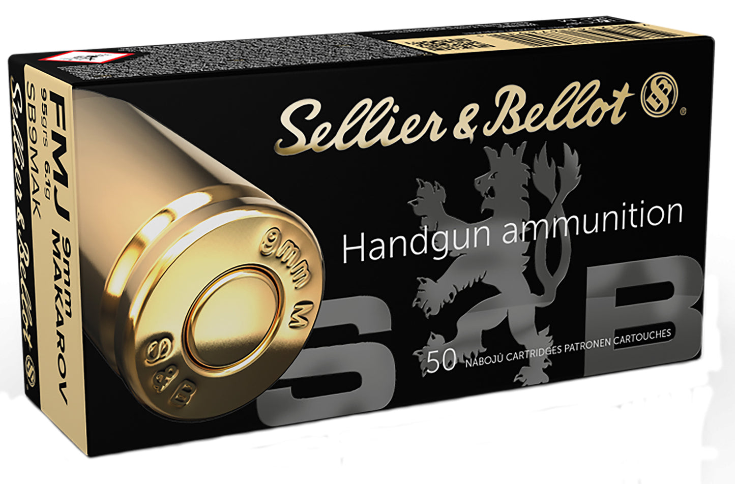 Sellier & Bellot SB9MAK Handgun 9x18Makarov 95gr Full Metal Jacket 50 Per Box/20 Case