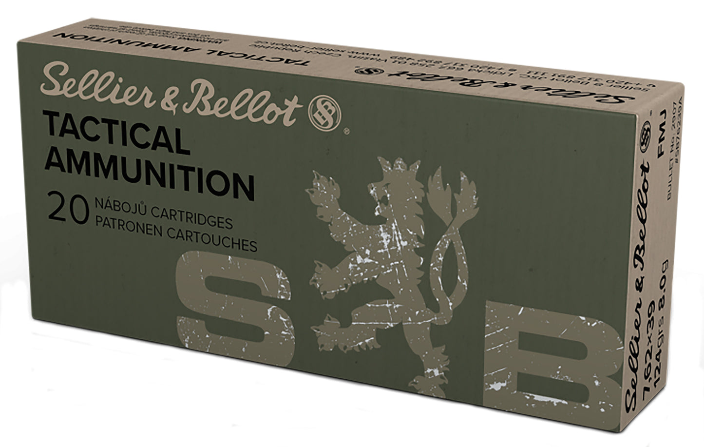 Sellier & Bellot SB76239A Rifle 7.62x39mm 124gr Full Metal Jacket 20 Per Box/30 Case
