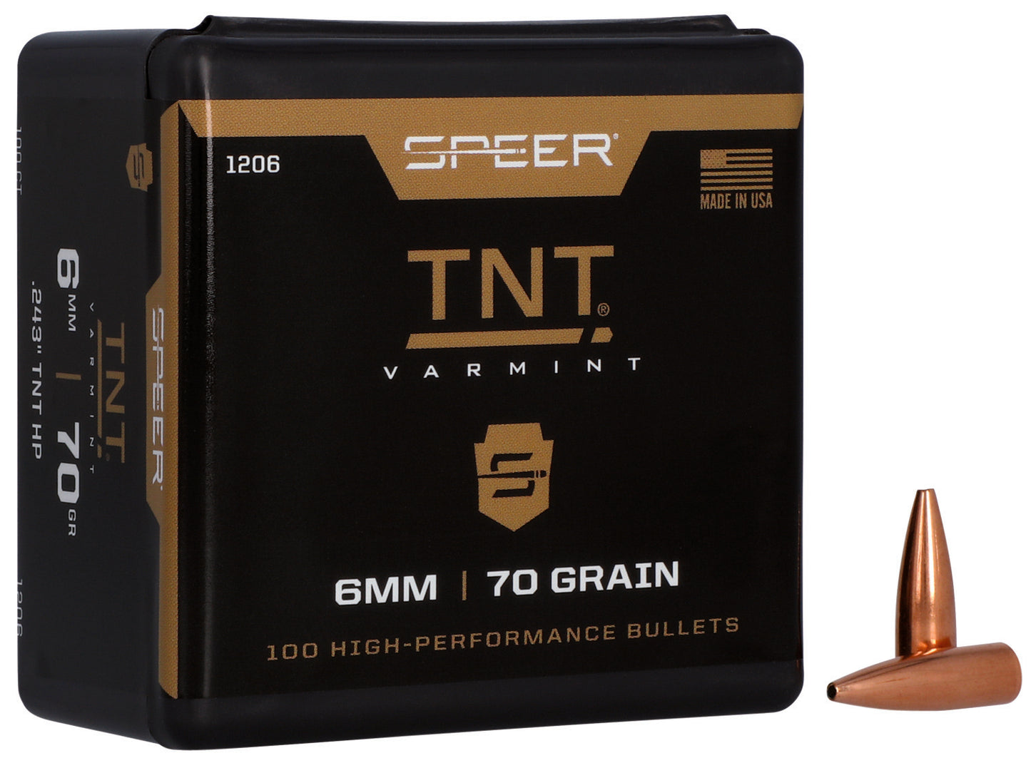 Speer 1206 TNT 6mm 70gr Jacketed Hollow Point 100 Per Box/5 Case