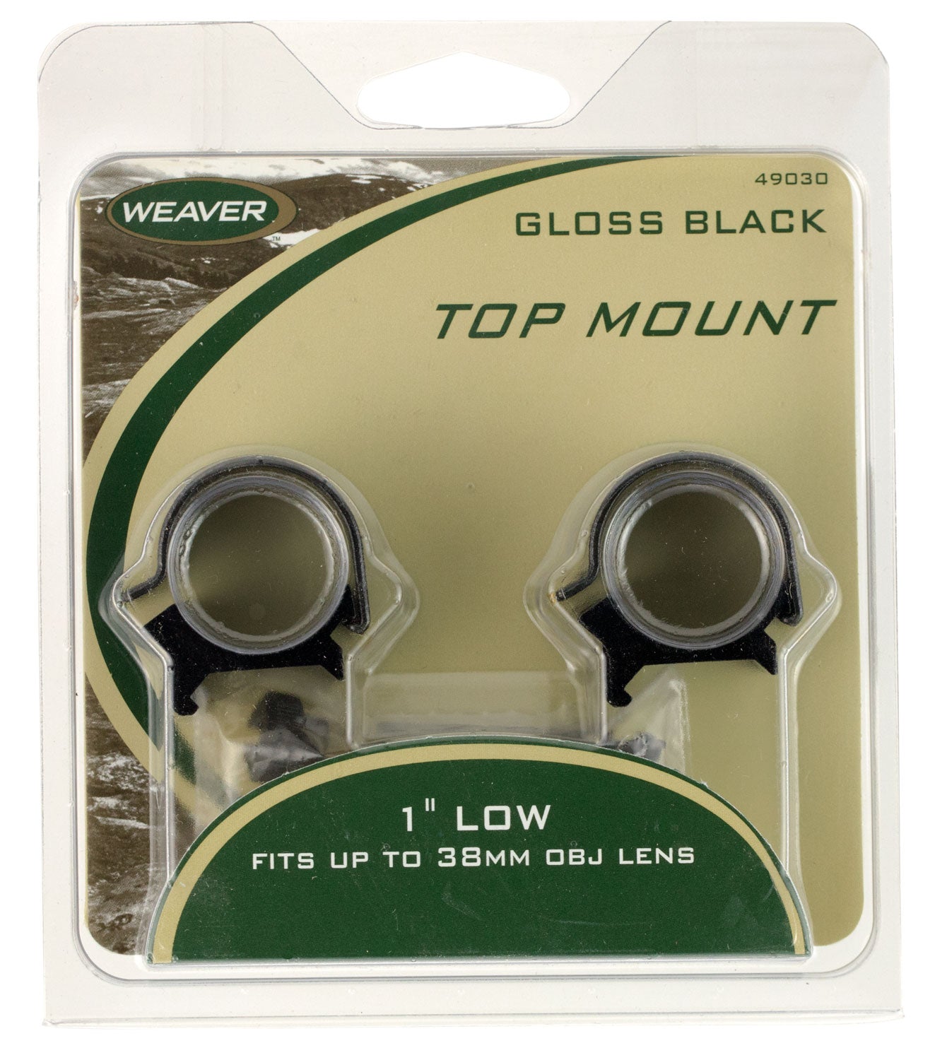 Weaver Mounts 49030 Detachable Top Mount Rings Black 1" Low