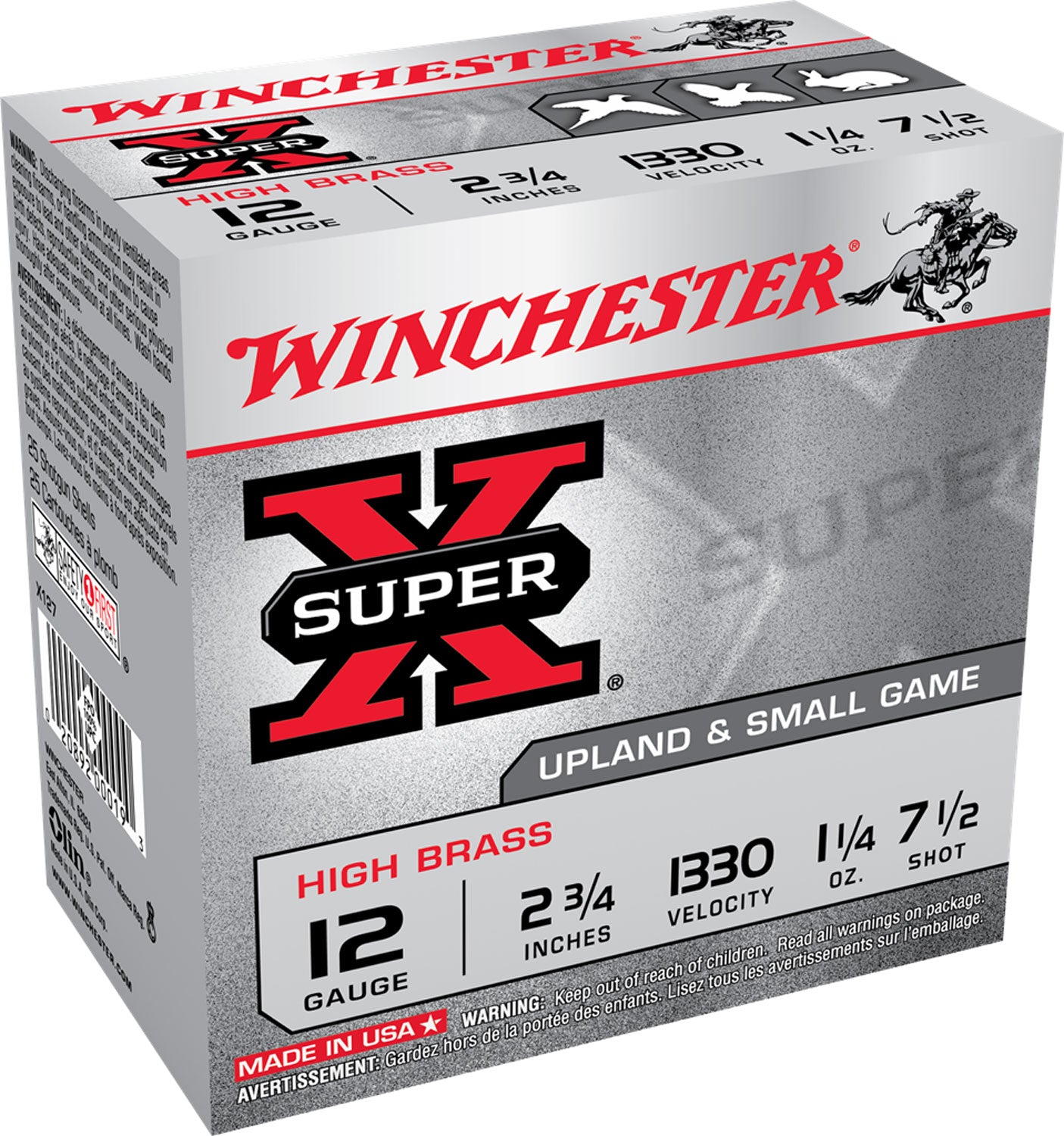 Winchester Ammo X127 Super X Game Load High Brass 12Gauge 2.75" 1 1/4oz 7.5Shot 25 Per Box/10 Case