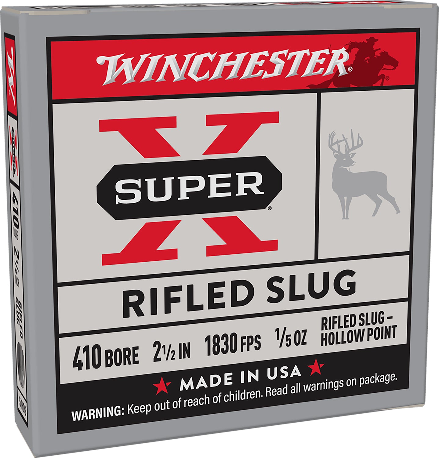 Winchester Ammo X41RS5 Super X 410Gauge 2.50" 1/5oz Rifled Slug Shot 5 Per Box/50 Case