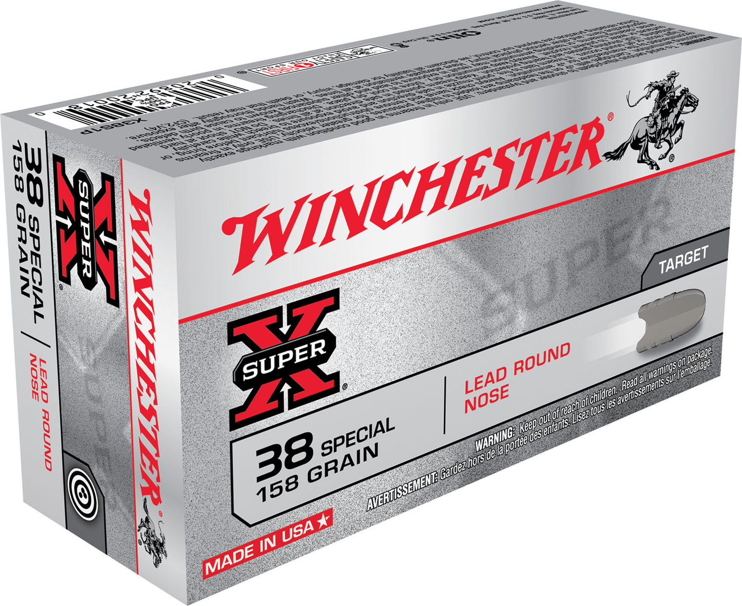 Winchester Ammo X38S1P Super X 38Special 158gr Lead Round Nose 50 Per Box/10 Case