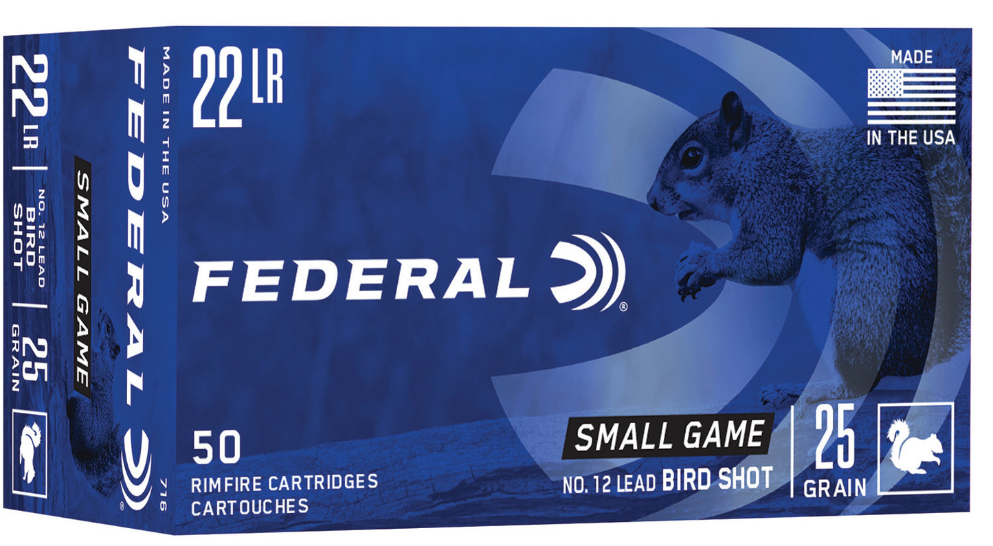Federal 716 Small Game & Target 22LR 25gr #12 Lead Bird Shot 50 Per Box/50 Case