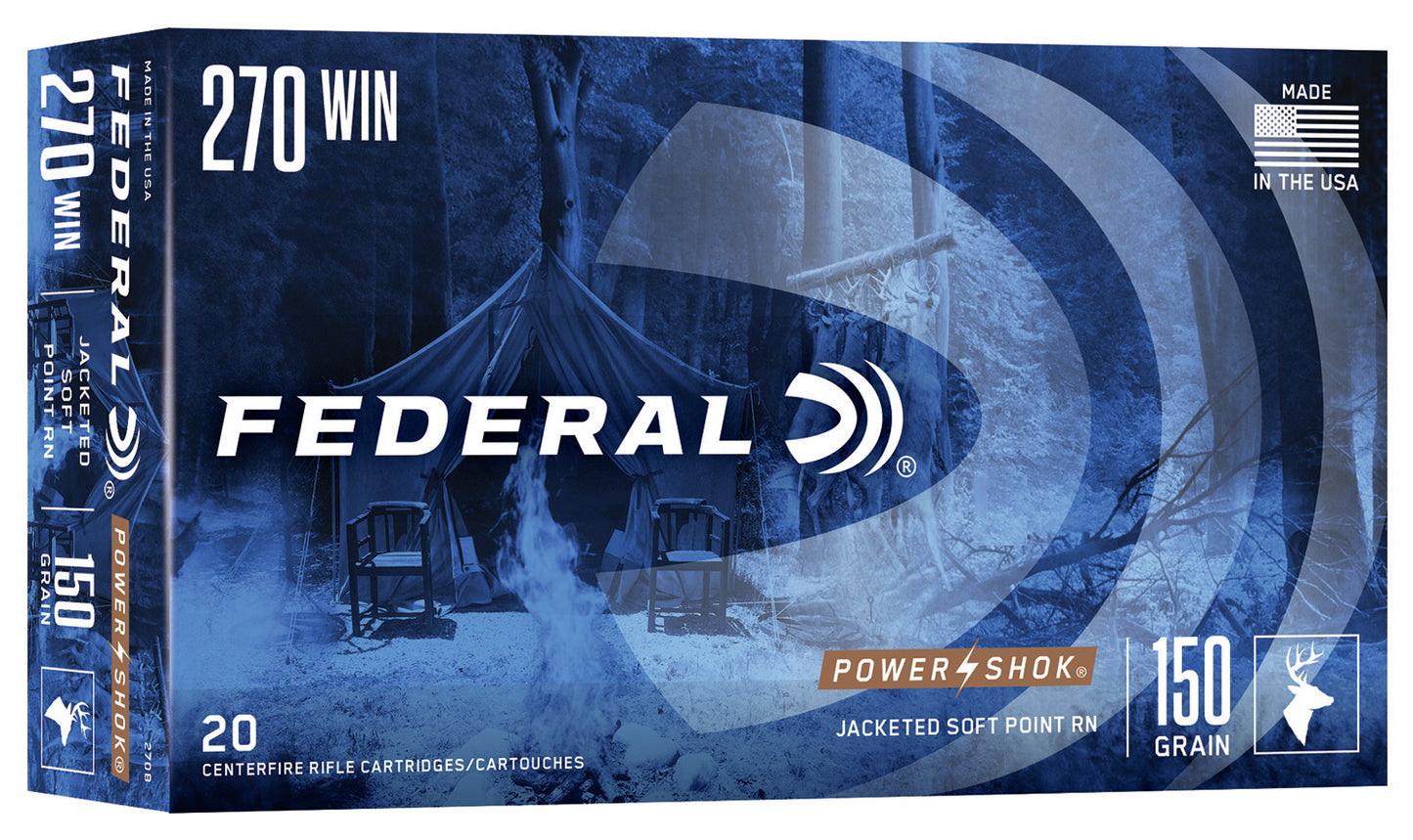Federal 270B Power-Shok 270Win 150gr Jacketed Soft Point 20 Per Box/10 Case