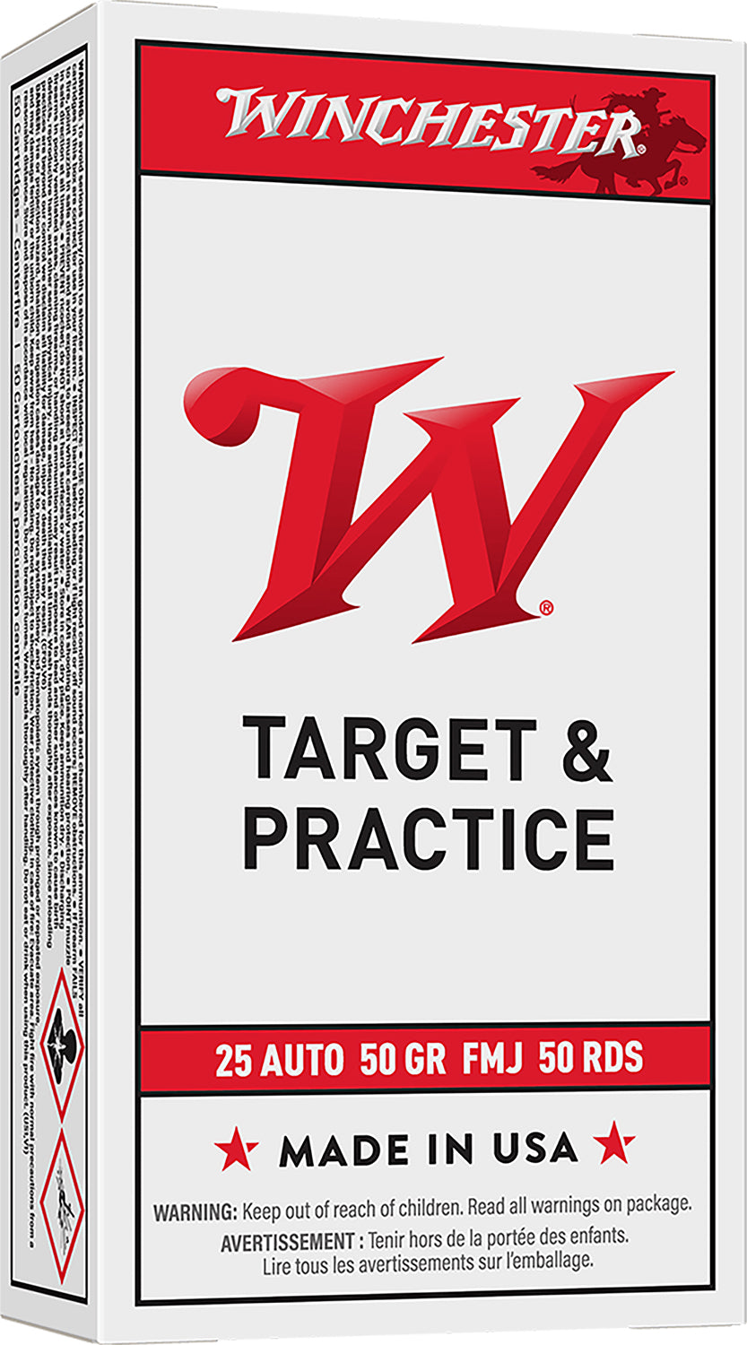 Winchester Ammo Q4203 USA 25ACP 50gr Full Metal Jacket 20 Per Box/10 Case