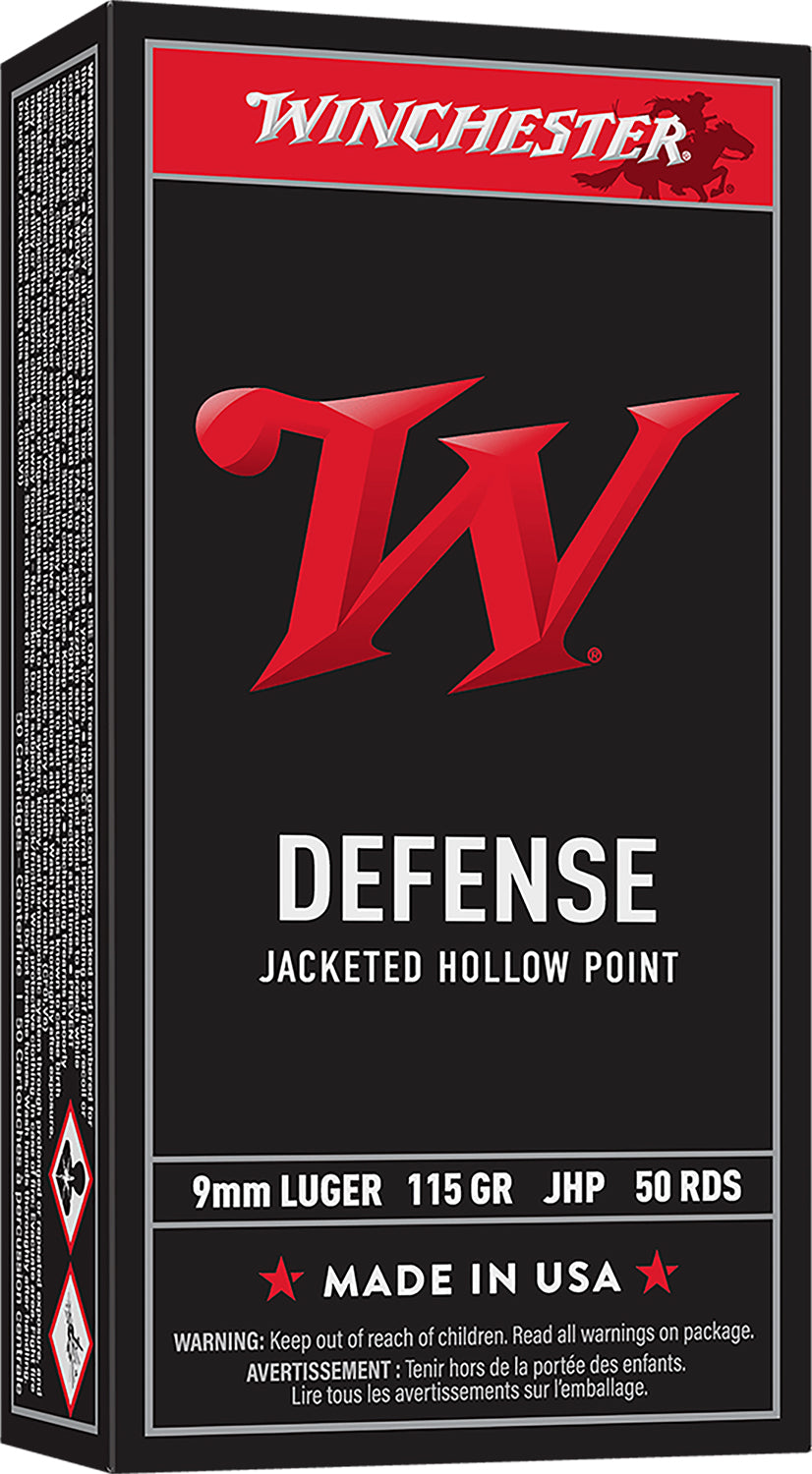 Winchester Ammo USA9JHP USA 9mmLuger 115gr Jacketed Hollow Point 50 Per Box/10 Case