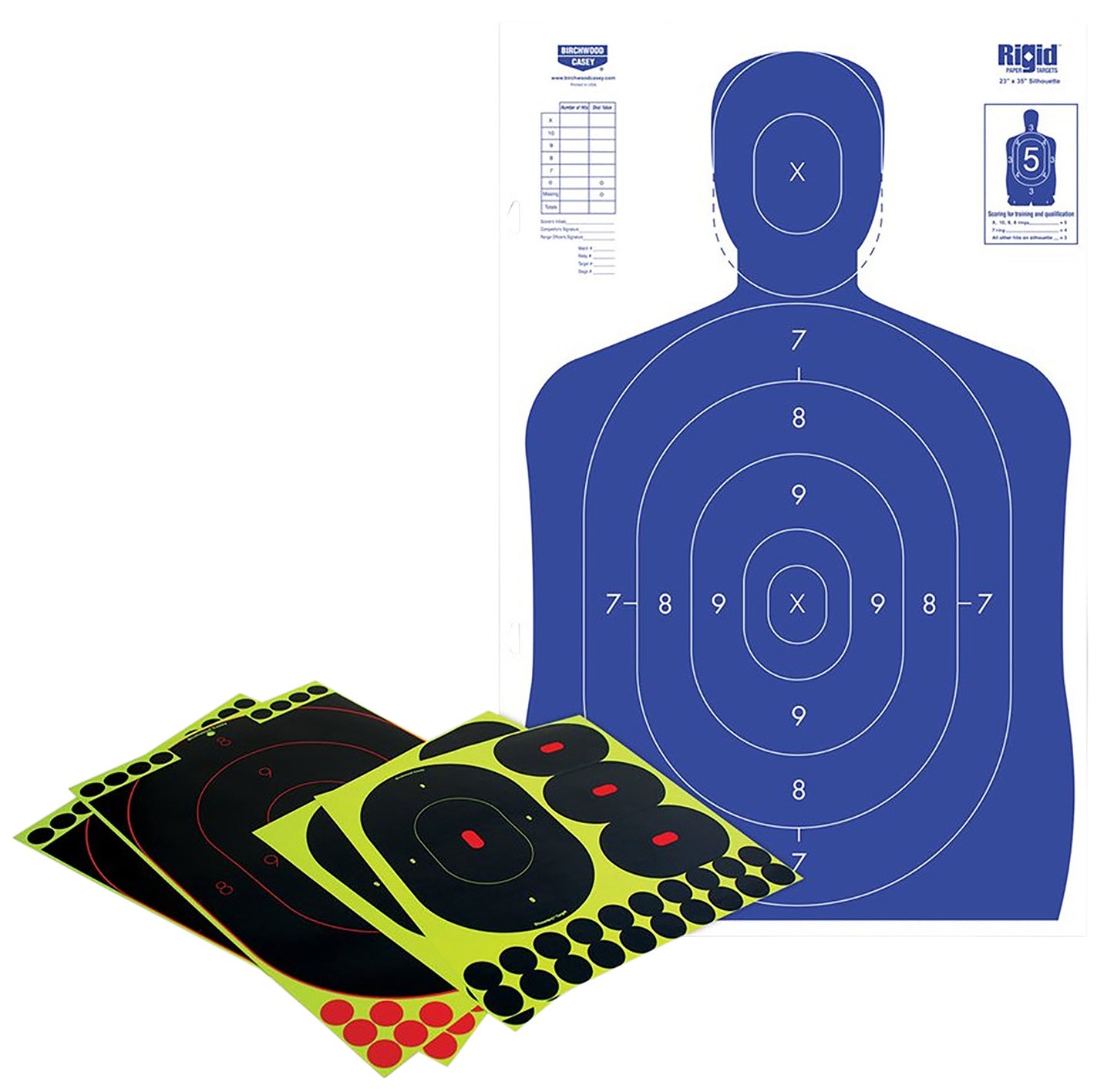 Birchwood Casey 34602 Shoot-N-C Reactive Target Self-Adhesive Paper Multi-Color Silhouette Kit