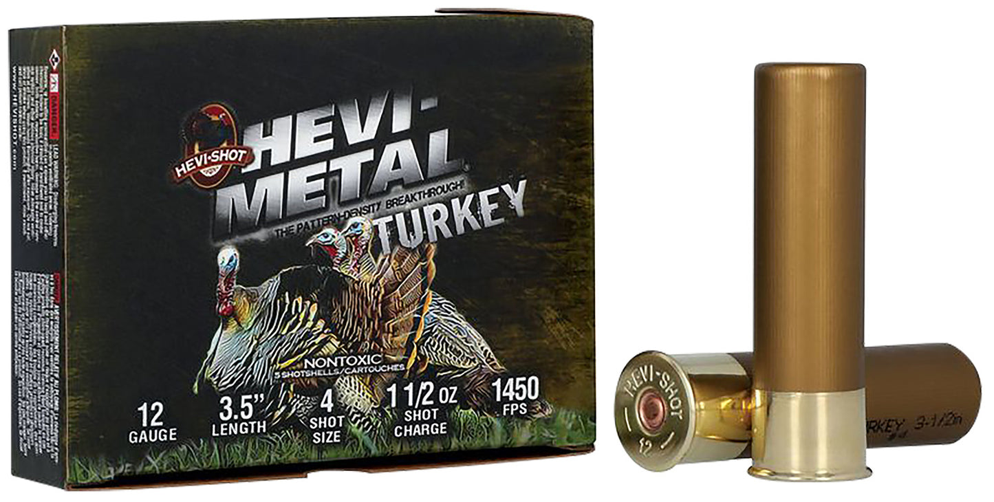 HEVI-Metal HS33345 HEVI-Metal Turkey 12Gauge 3.50" 1 1/2oz 4/5Shot 5 Per Box/10 Case