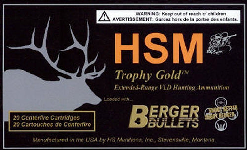 HSM 3006168VLD Trophy Gold Extended Range 30-06 Springfield 168 gr Berger Hunting VLD Match 20 Per Box/ 20 Case