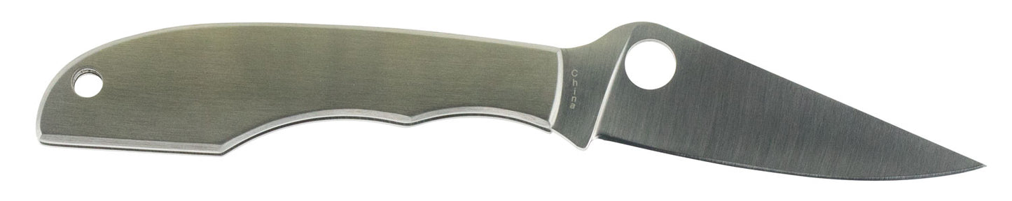 Spyderco C138P GrassHopper 2.30" Folding Clip Point Plain 12C27 Sandvik Blade Engraved Spyderco Bug Stainless Steel Handle