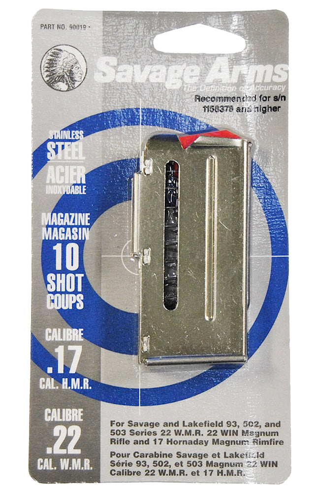 Savage Arms 90019 93 Series 10rd 17 HMR/22 WMR Stainless Steel