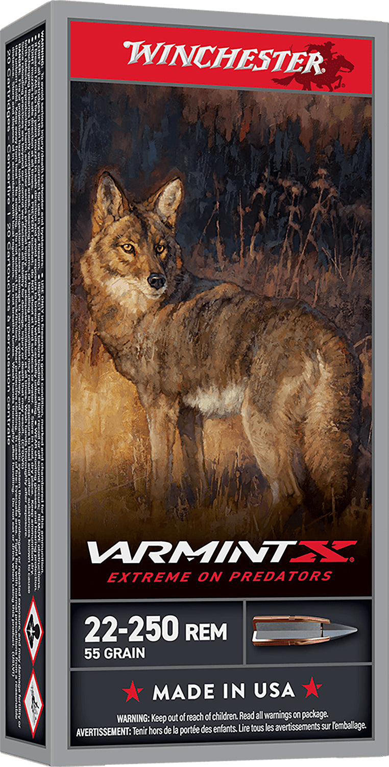 Winchester Ammo X22250P Varmint X 22-250Rem 55gr Polymer Tip Rapid Expansion 20 Per Box/10 Case