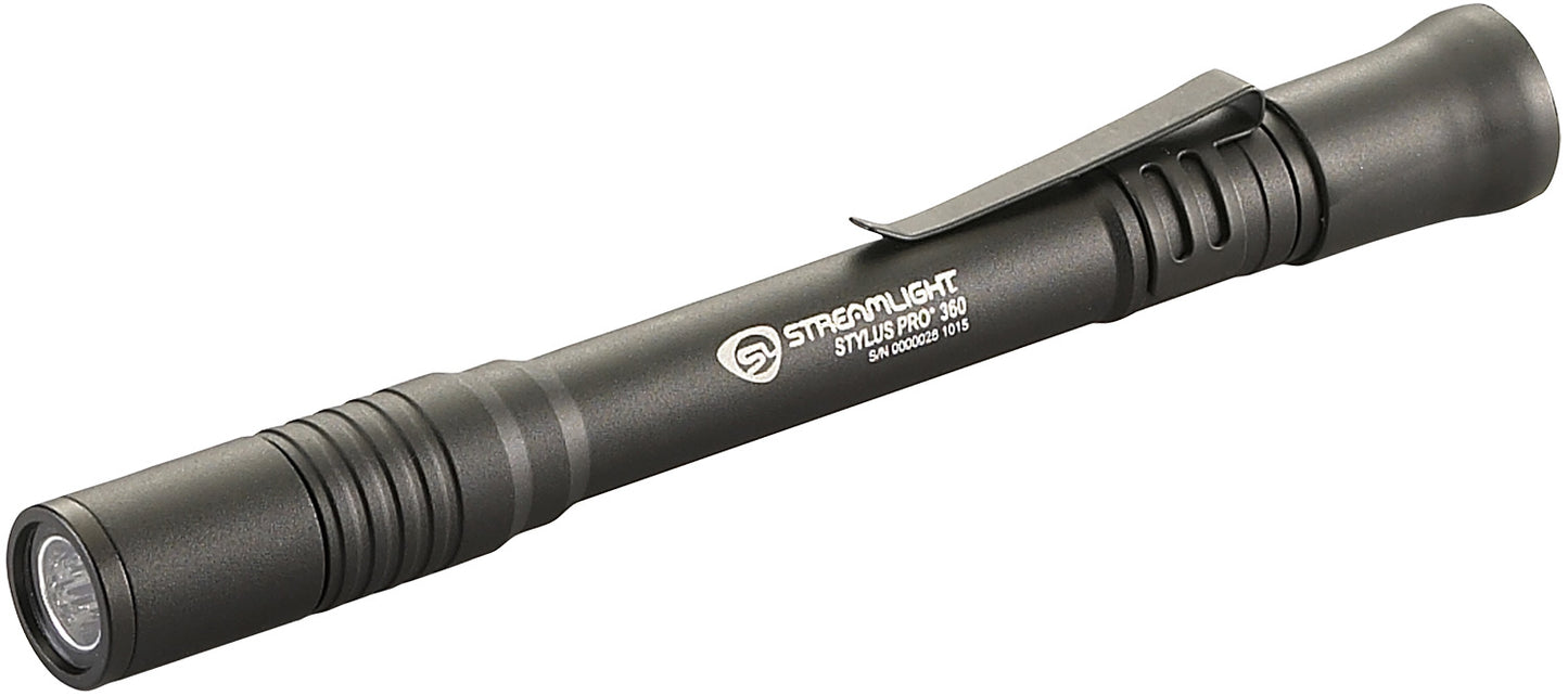 Streamlight 66218 Stylus Pro 360 PenLight Black Anodized 65 Lumens White C4 LED