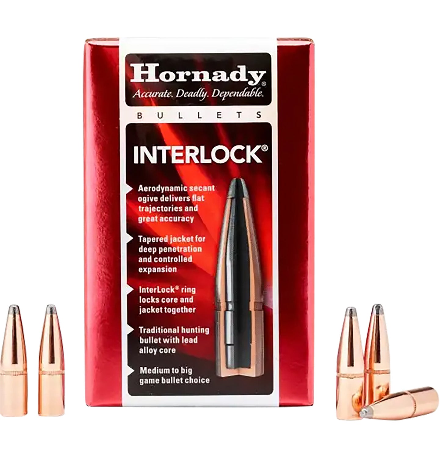 Hornady 2820 InterLock 7mm .284 139 gr Spire Point 100 Per Box/ 25 Case