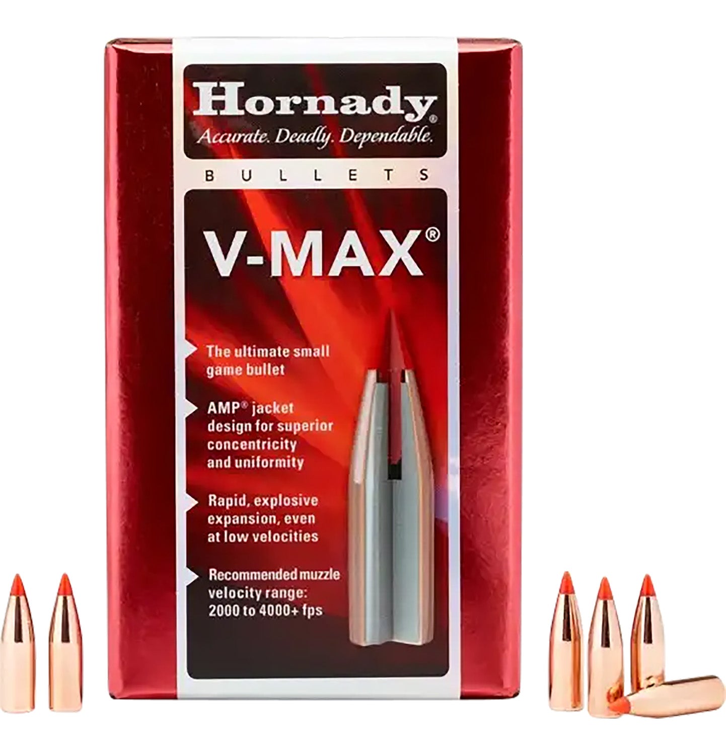Hornady 22601 V-Max 6.5mm .264 95 gr V Max 100 Per Box/ 25 Case