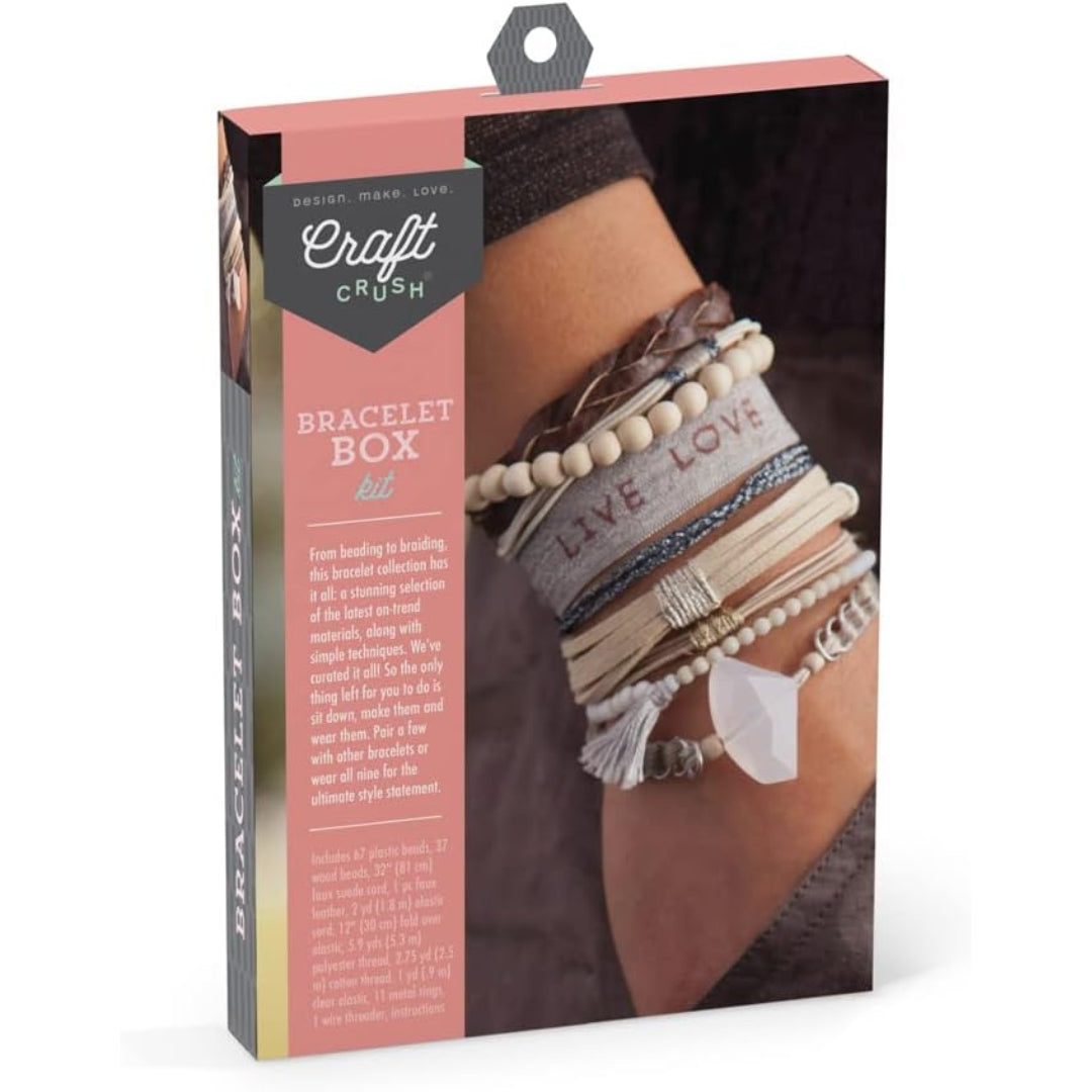 Craft Crush Bracelet Box Neutrals – DIY Bracelet Making Kit | Create 9 Stylish Handmade Bracelets