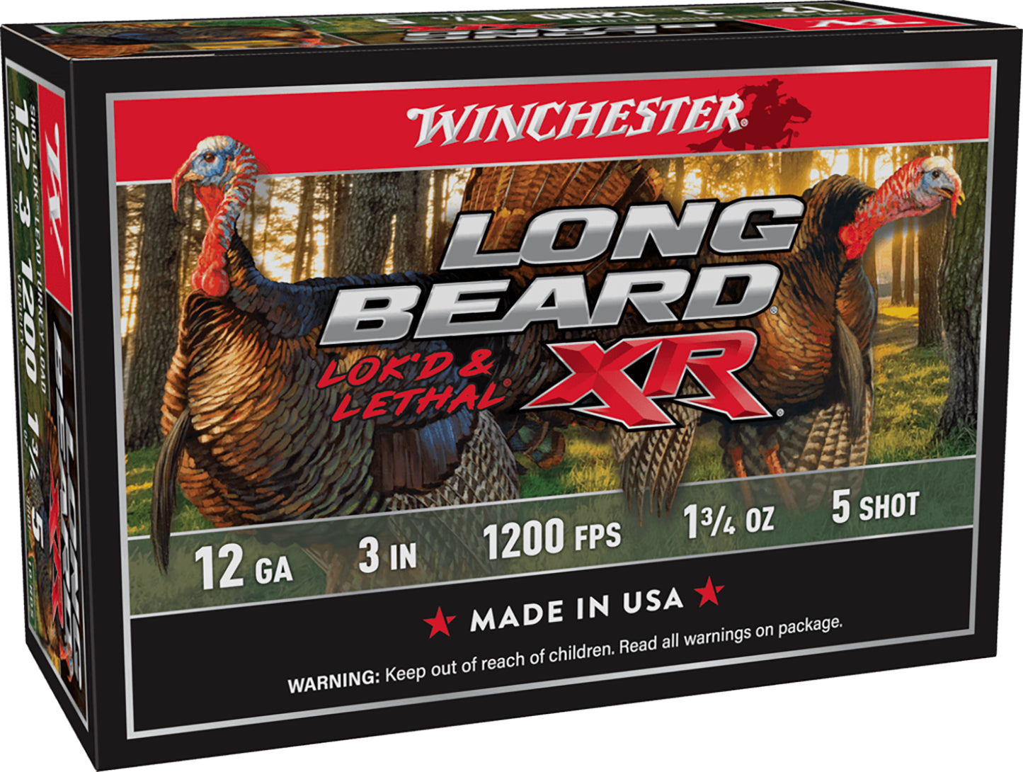 Winchester Ammo STLB1235 Long Beard XR Shot-Lok 12Gauge 3" 1 3/4oz 5Shot 10 Per Box/10 Case