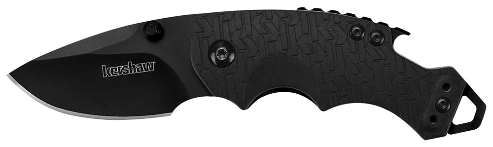 Kershaw 8700BLK Shuffle 2.40" Folding GFN Plain Black Oxide 8Cr14MoV SS Blade Black K Textured Glass-Filled Nylon Handle Includes Pocket Clip