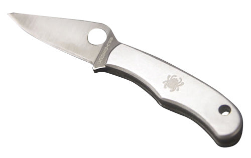 Spyderco C133P Bug 1.27" Folding Drop Point Plain 3Cr13MoV SS Blade Engraved Spyderco Bug Stainless Steel Handle