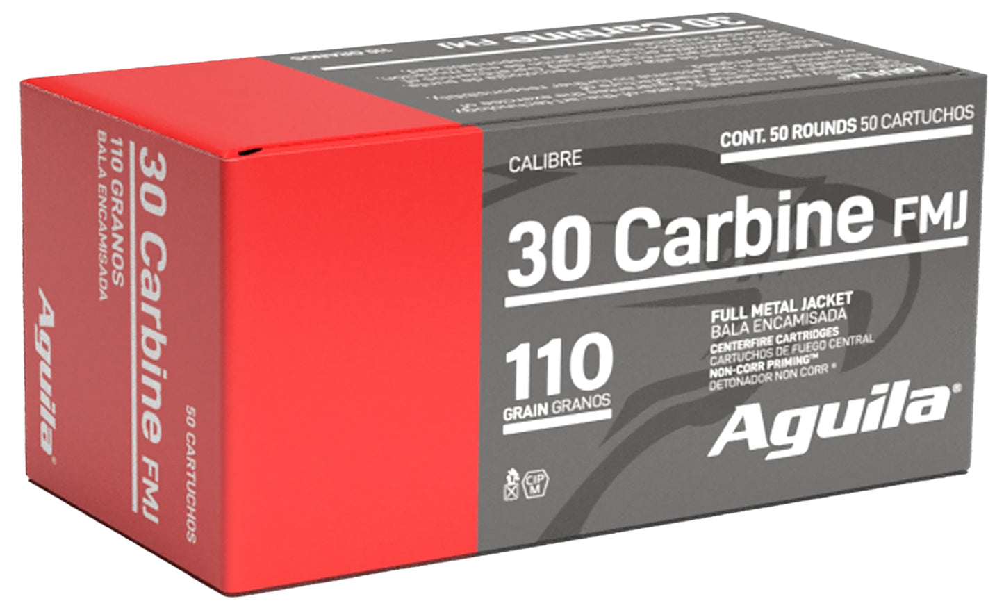 Aguila 1E302110 Target & Range 30Carbine 110gr Full Metal Jacket 50 Per Box/20 Case
