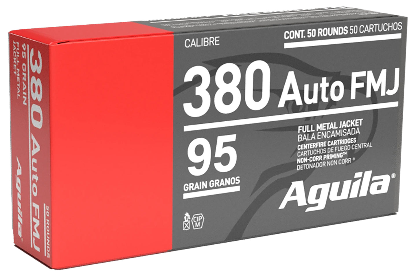 Aguila 1E802110 Target & Range Handgun 380ACP 95gr Full Metal Jacket 50 Per Box/20 Case