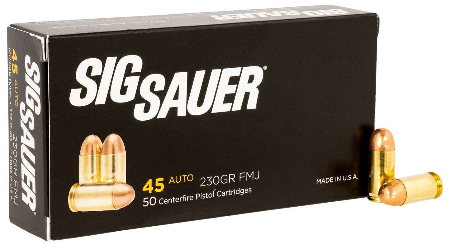 Sig Sauer E45BA350 Elite Ball 45ACP 230gr Full Metal Jacket 50 Per Box/20 Case