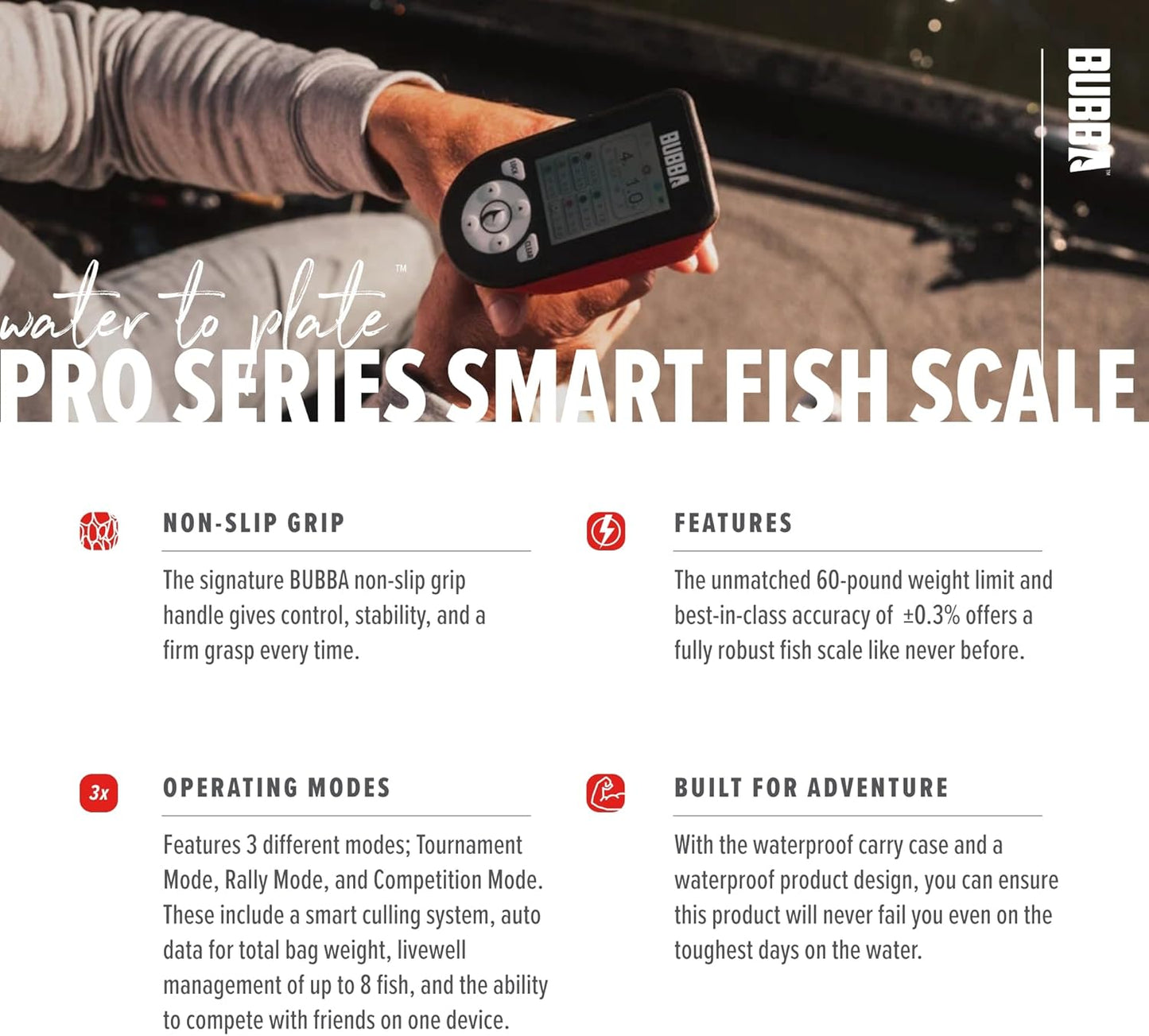 Bubba Blade Pro Series Smart Fish Scale – Bluetooth Digital Scale & Measurement