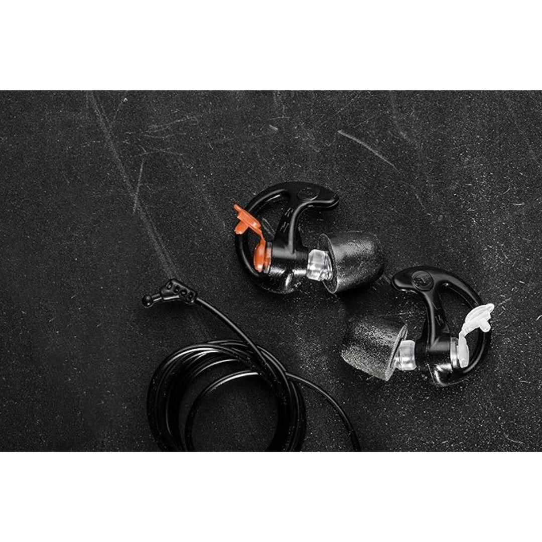 SureFire EP7 Sonic Defenders Ultra 28dB Earplugs – Foam-Tipped Hearing Protection, Medium, Clear