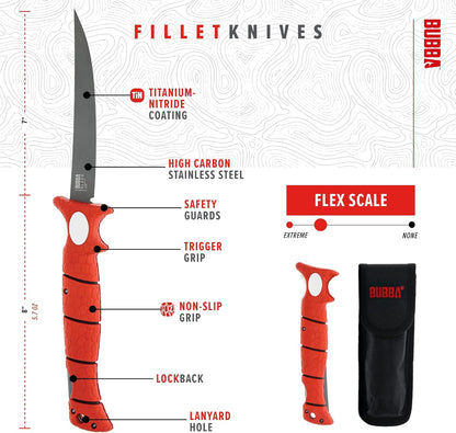 Bubba Blades 7 Inch Tapered Flex Folding Knife Model # 1112554