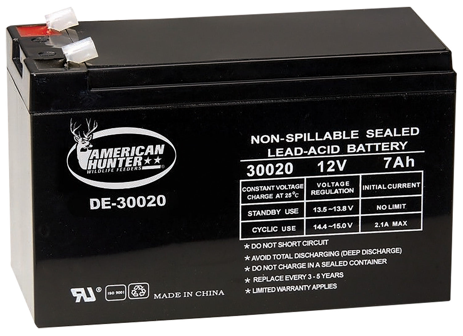 American Hunter DE30020 HR Rechargeable Battery  Black 12 Volt 7 AMP