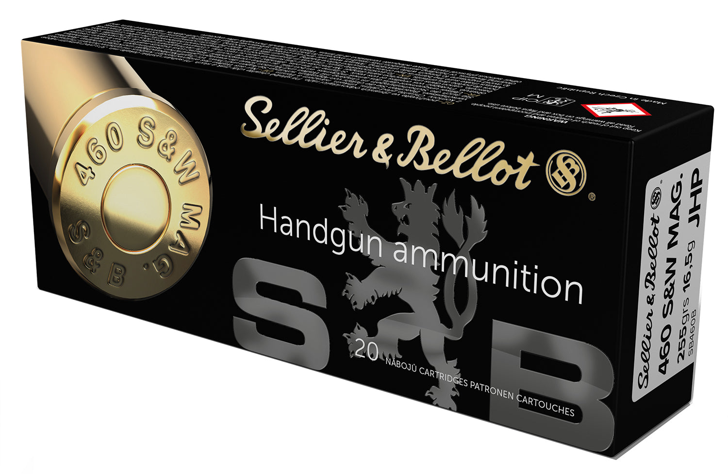 Sellier & Bellot SB460B Handgun  460S&WMag 255gr Jacketed Hollow Point 20 Per Box/12 Case