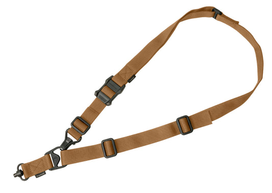 Magpul MAG515COY MS3 Single QD Sling GEN2 made of Nylon Webbing with Coyote Finish, Adjustable One-Two Point Design & QD Swivel for Rifles