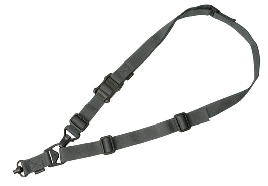 Magpul MAG515GRY MS3 Single QD Sling GEN2 made of Nylon Webbing with Gray Finish, Adjustable One-Two Point Design & QD Swivel for Rifles