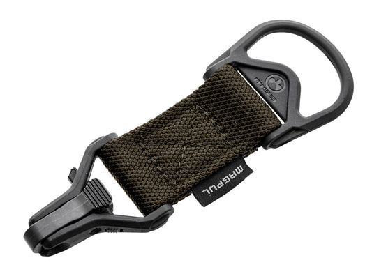 Magpul MAG516RGR MS1/MS3 Sling Adapter made of Steel with Ranger Green Melonite Finish, Polymer Hardware, Nylon 1.25" Webbing & Two to One-Point Design for AR-15, M4 & M16