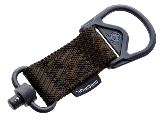 Magpul MAG517RGR MS1/MS3 QD Sling Adapter made of Steel with Maganese Phosphate Ranger Green Finish, Polymer Hardware, Nylon 1.25" Webbing & Two to One-Point Design for AR-15, M4, M16, AK-Platform & AKM