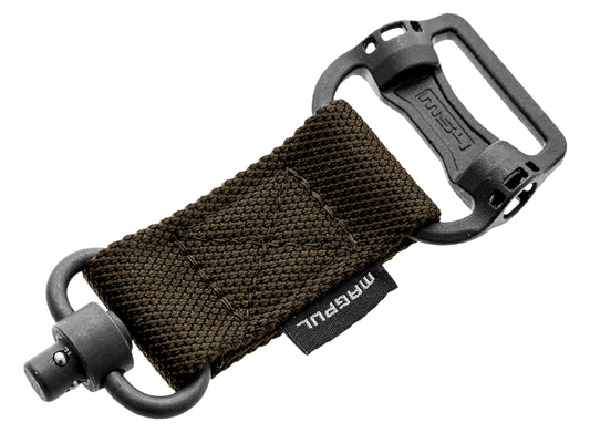 Magpul MAG519RGR MS1/MS4 Sling Adapter made of Steel with Maganese Phosphate Ranger Green Finish, Polymer Hardware, Nylon 1.25" Webbing & Two to One-Point Design for AR-15, M4, M16, AK-Platform & AKM