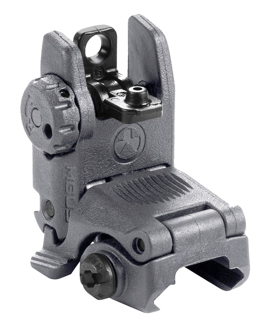 Magpul MAG248GRY MBUS Sight Rear  Stealth Gray Polymer, Spring-Loaded Flip Up for AR-15/ M16