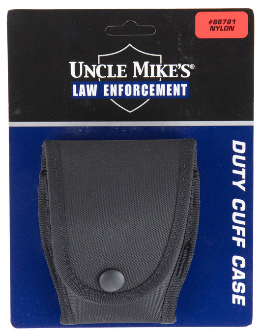 Uncle Mike's 88781 Duty Cuff Case  Single Style made of Nylon with Black Finish & Flap for 2.25" Belt Sizes