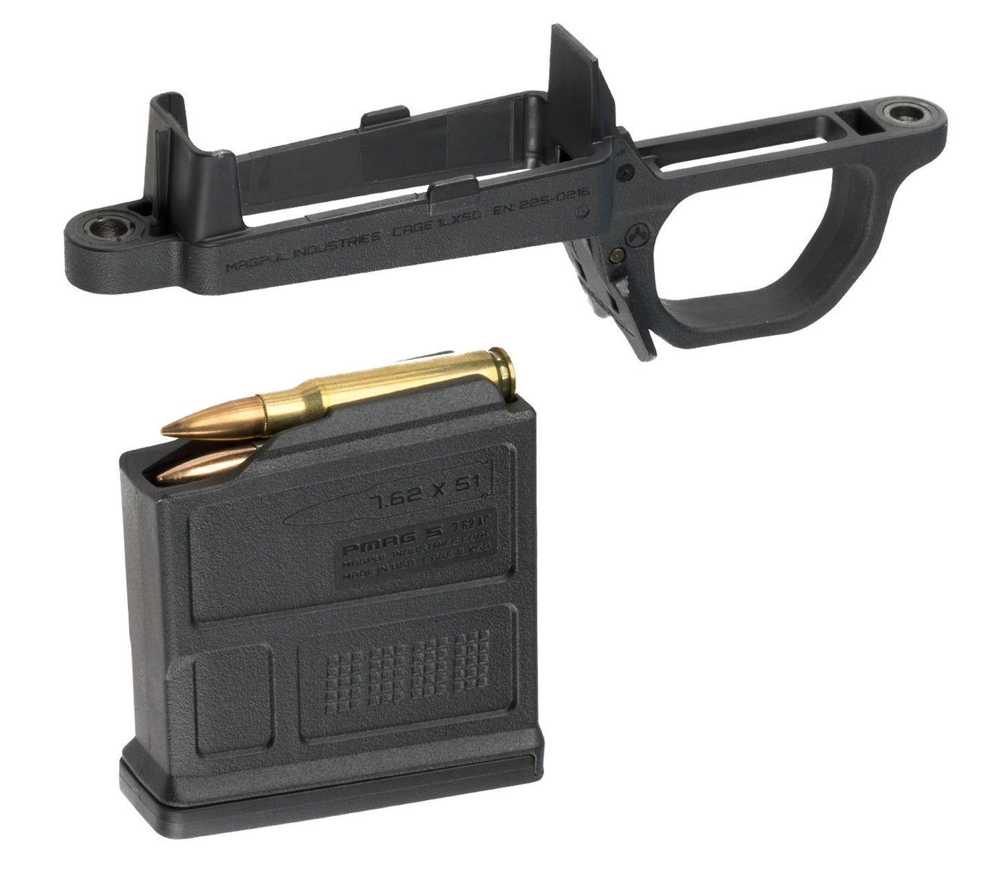 Magpul MAG497BLK Bolt Action Mag Well Hunter 700 Stock Made of Polymer w/ Black Finish Includes PMAG5 7.62 AC Magazine