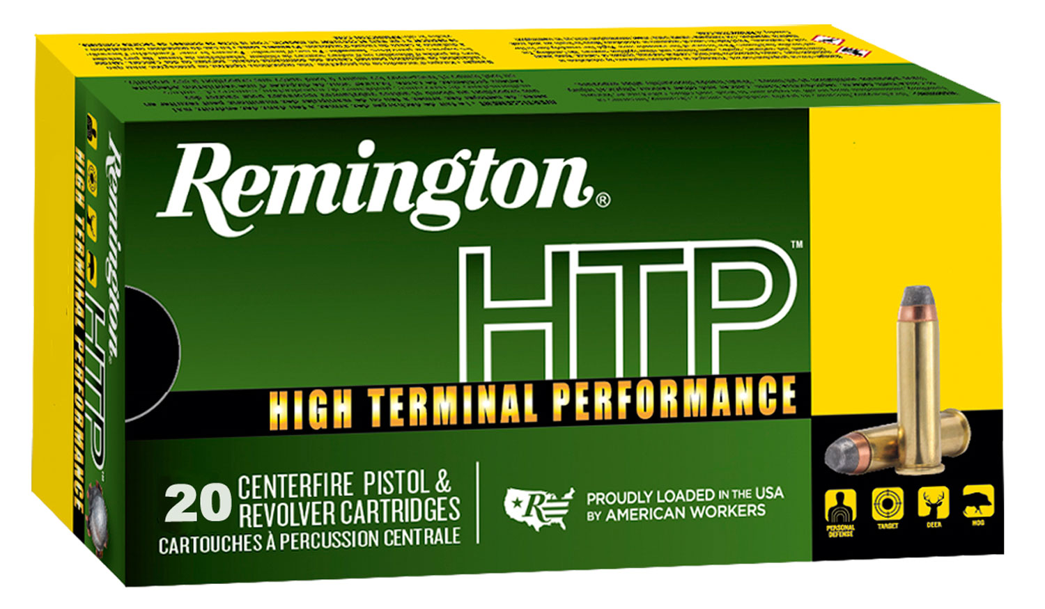 Remington Ammunition 22308 HTP  40S&W 180gr Jacketed Hollow Point 20 Per Box/25 Case