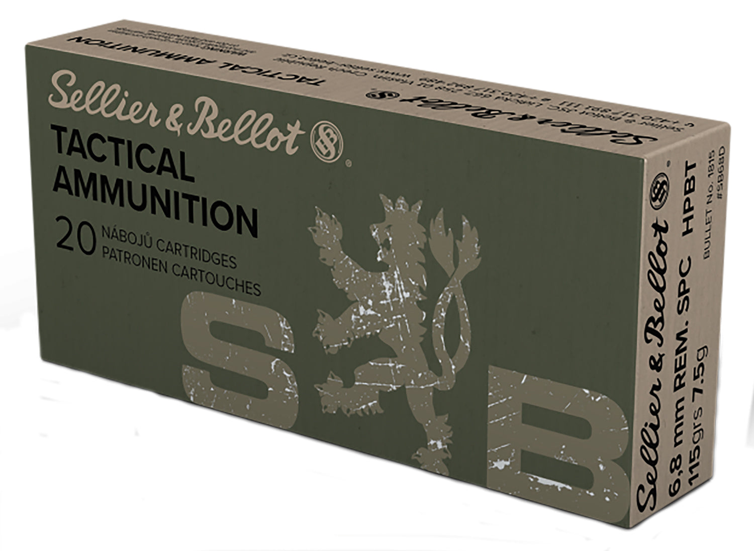 Sellier & Bellot SB68D Rifle  6.8mmRemSPC 115gr Hollow Point Boat Tail 20 Per Box/30 Case