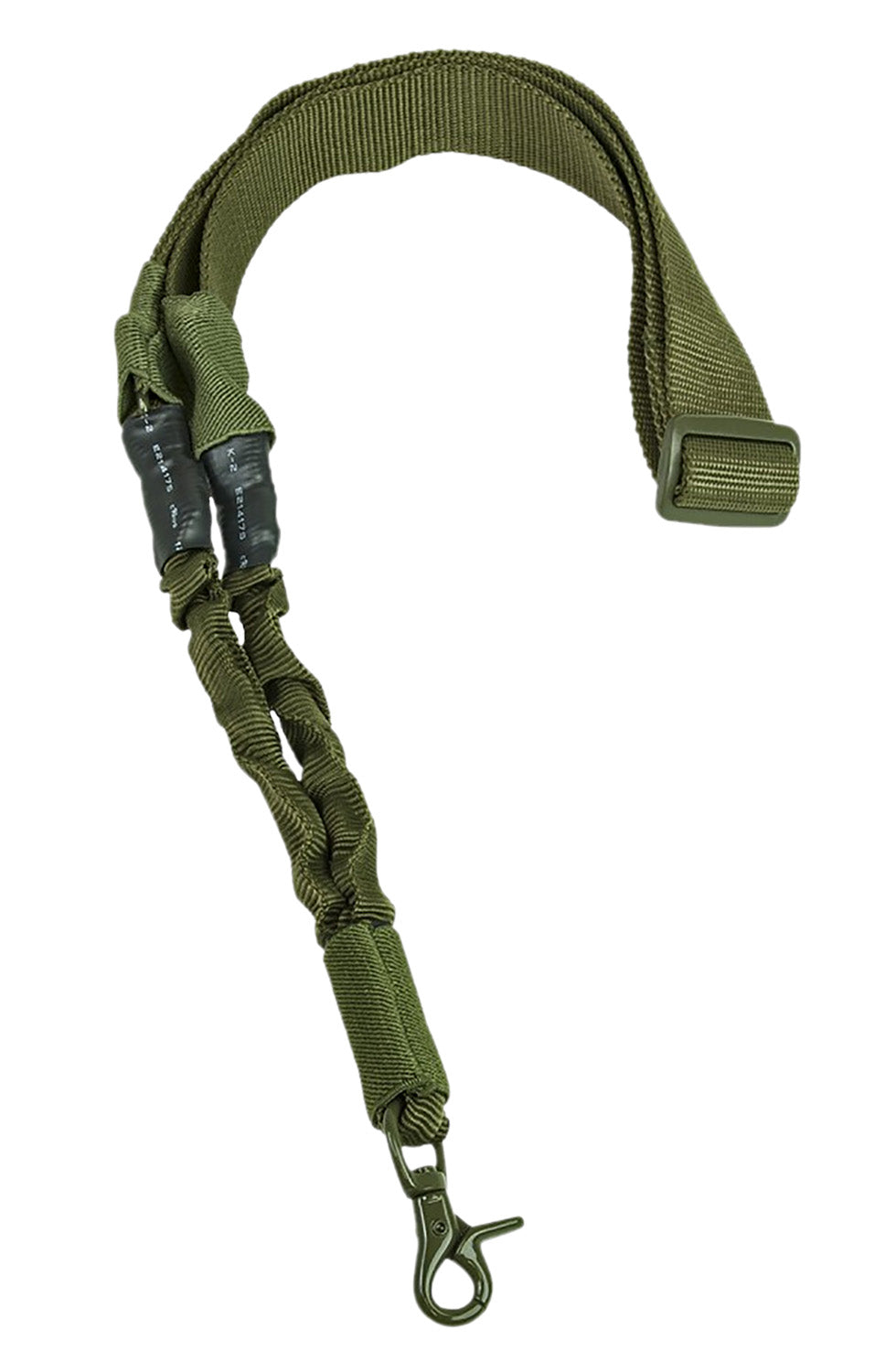 NcStar AARS1PG Single Point Sling  1.50" W x 44"-60" L Adjustable Bungee Green Nylon