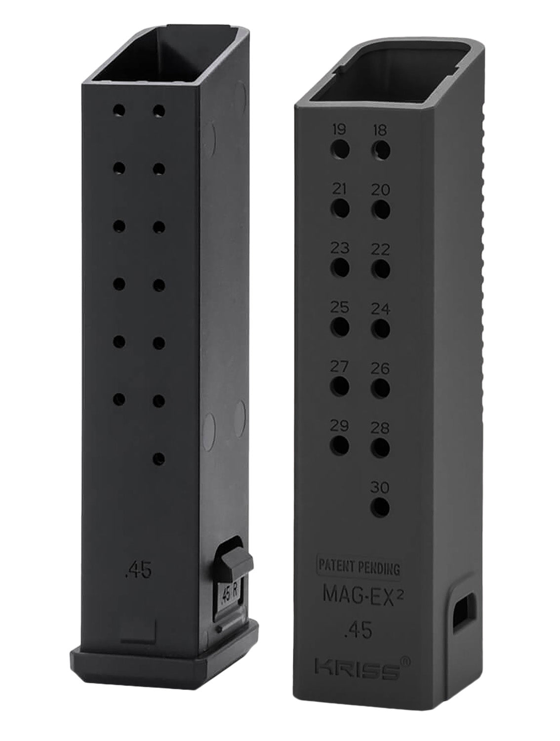 Kriss USA KVAMX2K90BL00 Mag-Ex2 Extension Kit Extended 9mm Luger 40rd Compatible w/Glock 17 Gen3-5 17rd Magazines Black Polymer