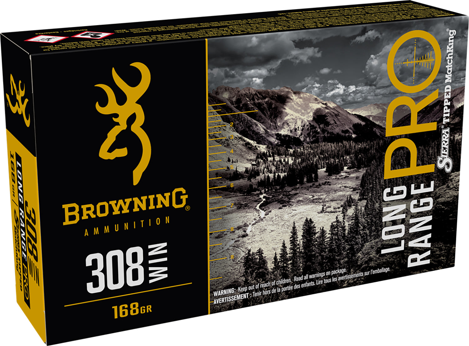 Browning Ammo B192503081 Long Range Pro  308Win 168gr Sierra MatchKing BTPT 20 Per Box/10 Case
