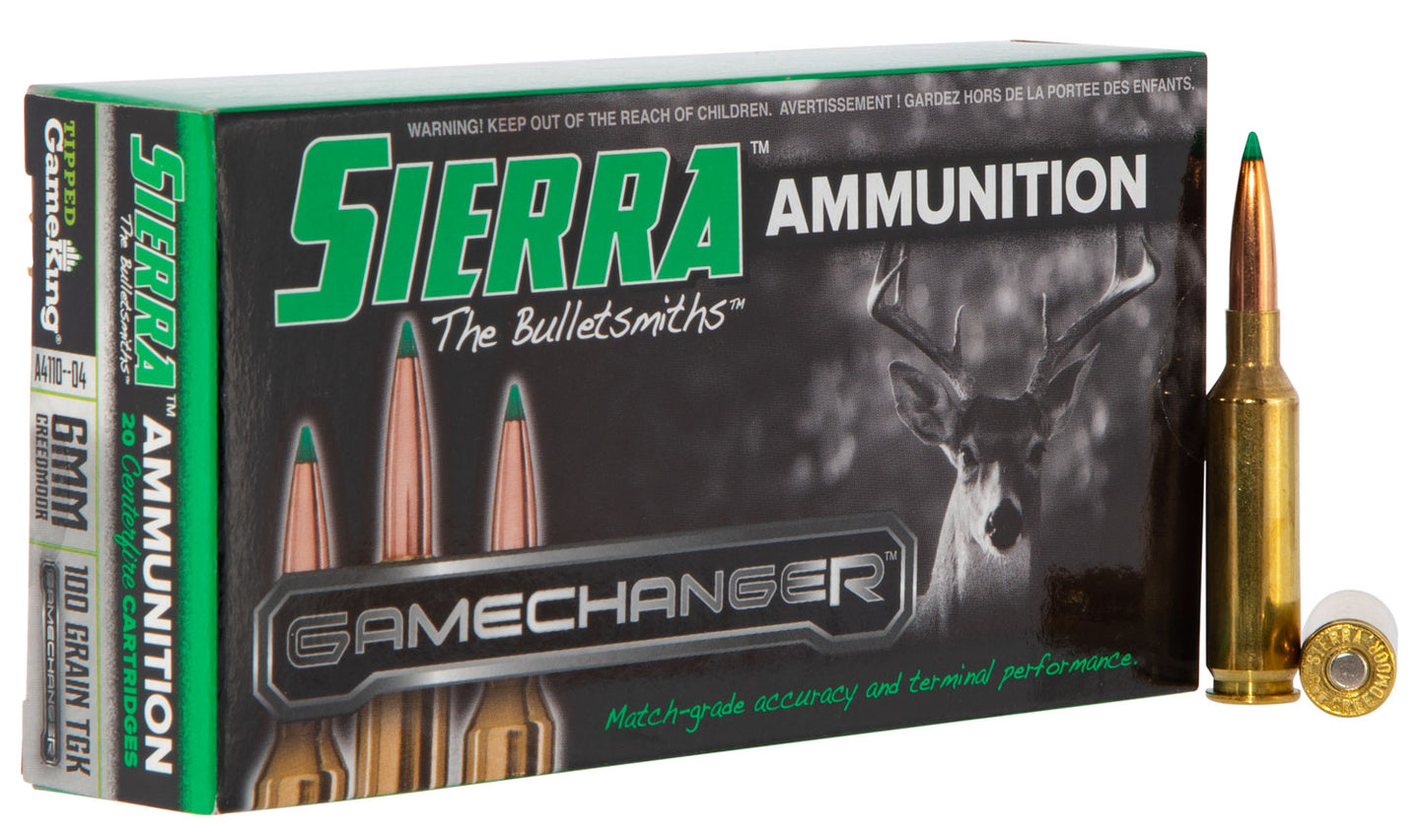 Sierra A411004 GameChanger  6mmCreedmoor 100gr Sierra Tipped GameKing 20 Per Box/10 Case