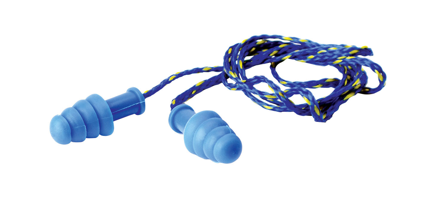Walker's GWPTPRCORDBL Corded Rubber Ear Plugs 27 dB In The Ear Blue Adult