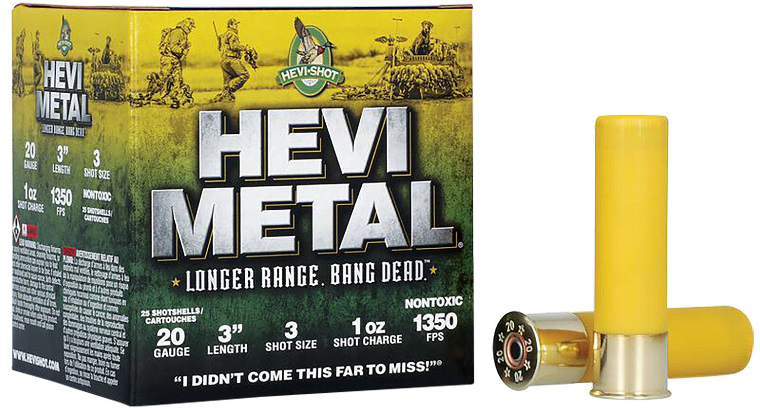 HEVI-Metal HS39003 HEVI-Metal Longer Range 20Gauge 3" 1oz 3Shot 25 Per Box/10 Case