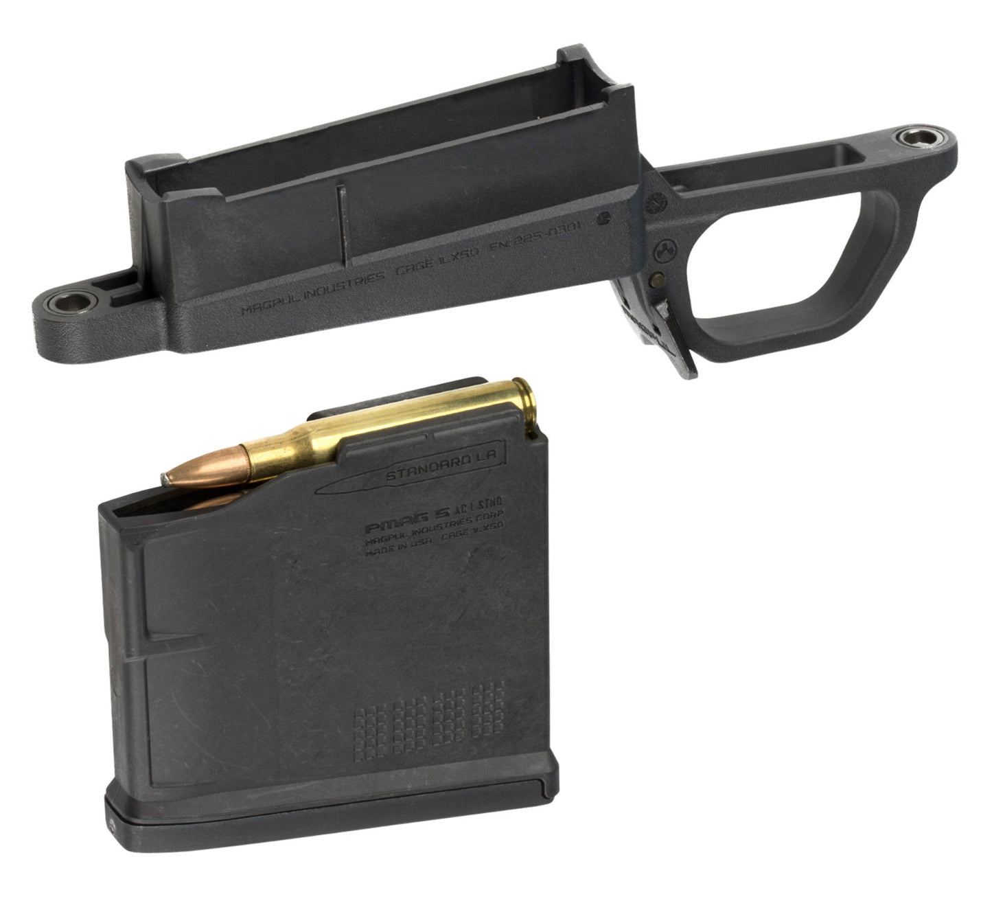Magpul MAG489BLK Bolt Action Mag Well Hunter 700L Stock Made of Polymer w/ Black Finish Includes PMAG5 AC Magazine